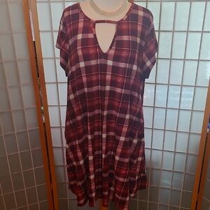 Plaid Red and White Dress